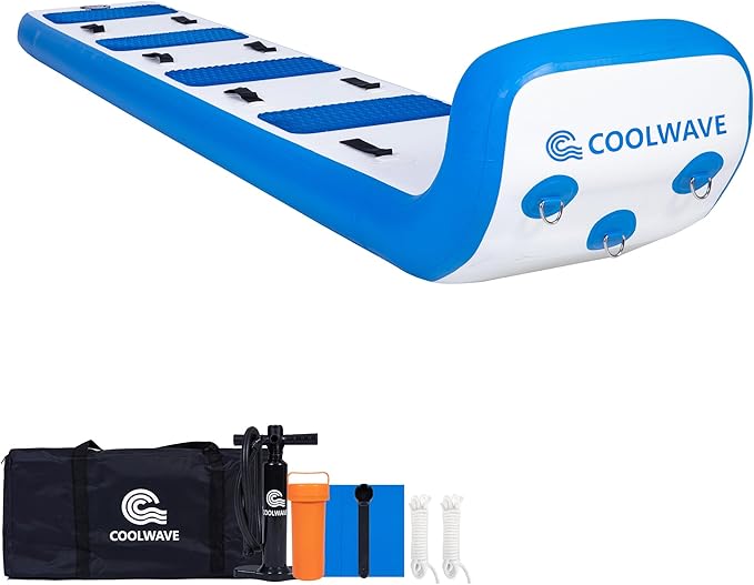 COOLWAVE Water Tubes for Boats, 1-3 Person Towable Tube for Boating, Heavy Duty Inflatable Boat Tube for Lake, Water Sport Towables with Foam Pads and Handles, Available in 6FT and 10FT