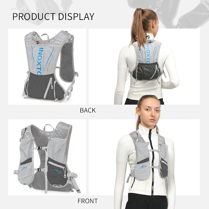 IX INOXTO Running Hydration Vest for Men Women Water Backpack for Running 3L Running Hydration Pack for Trail Running Marathon Race Hiking