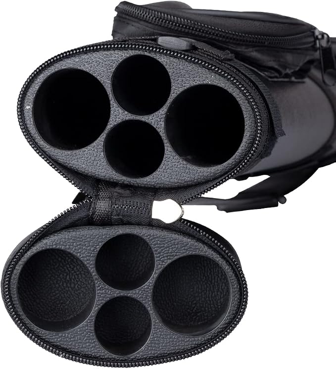 Action 34" Long Pool Cue Hard Carrying Case - Holds 2 Butts & 2 Shafts, Separate Molded Tubes, Large Zippered Accessory Pockets, Adjustable 1" Vinyl Carrying Strap, Fits up to 32" Shaft or Butt