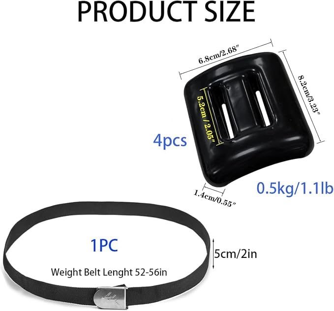 Dive Weights for Scuba Diving Weight Belt(1lb-4.4lb / 0.5kg-2kg),Vinyl Scuba Weights, Coated Dive Weights,Coated Lead Diving Weights, Dive Belt Weights for Freediving, Spearfishing