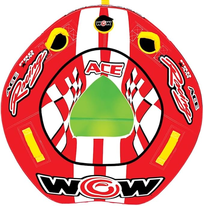 Wow Sports World of Watersports Ace Racing Boat Tube 1 Person Inflatable Towable Tube for Boating, 15-1120