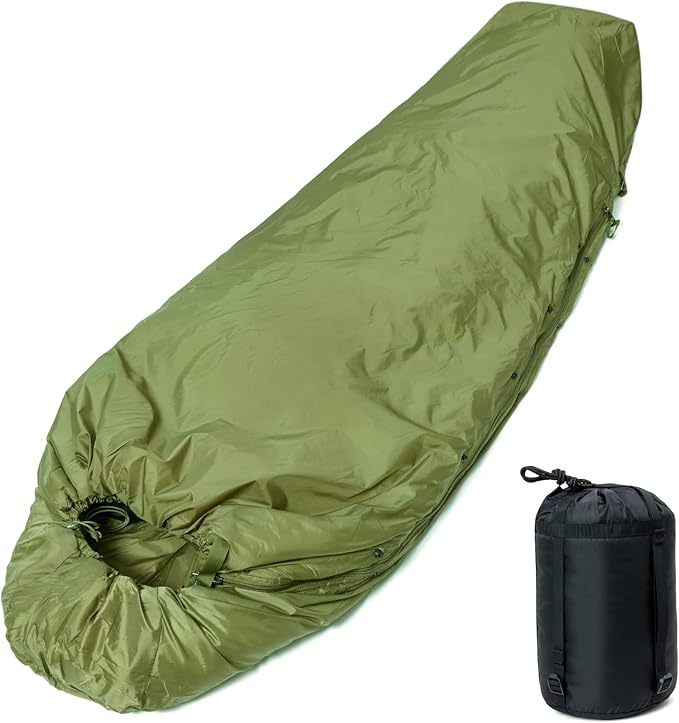 MT Military Patrol/Intermediate Sleeping Bag, Part of 4 Piece Army Modular Sleep System for All Season Olive Drab/Black