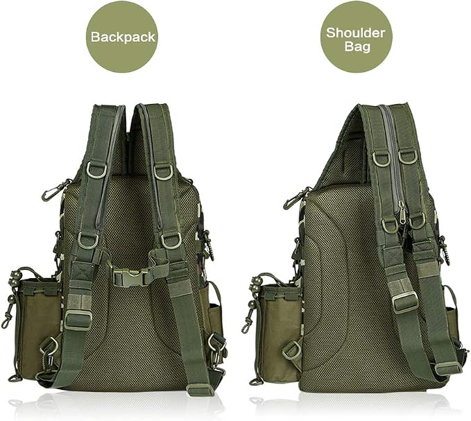 BLISSWILL Outdoor Tackle Bag - Large Water-Resistant Fishing Backpack