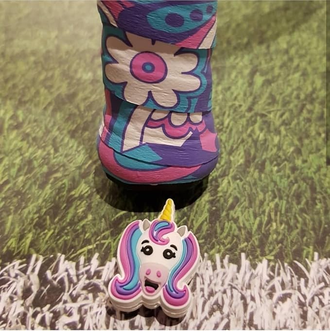 Racket Pets Kids Tennis Racket Dampener & Matching Overgrip Tape, Unicorn & Alligator