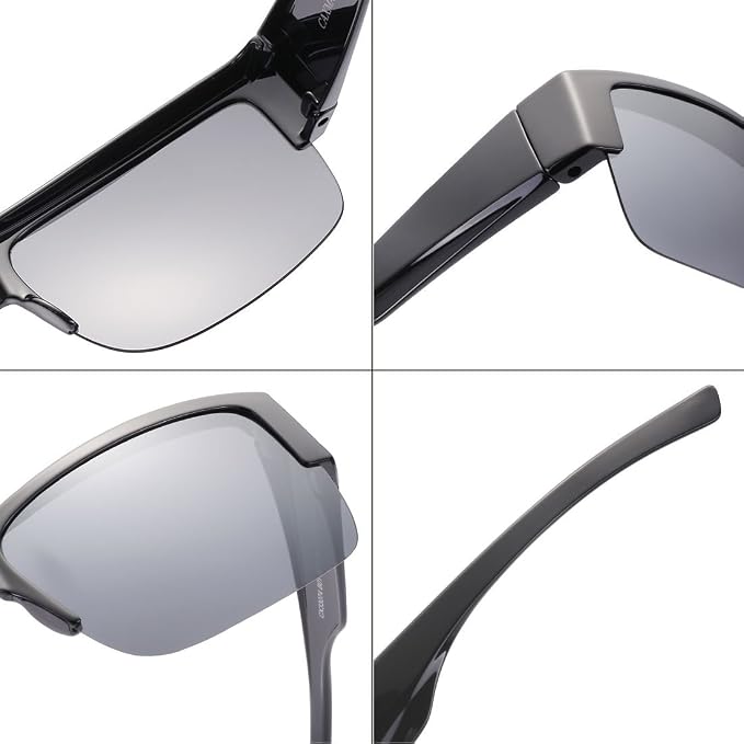 CAXMAN Fit Over Glasses Sunglasses for Men & Women Polarized Lens 100% UV Protection