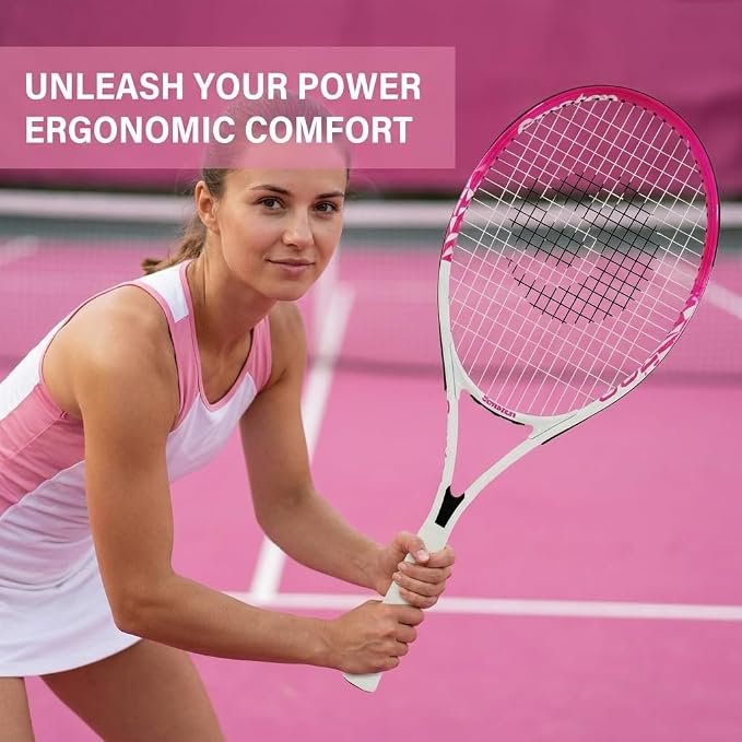 Senston 27 inch Tennis Racket for Adults 1 Pack Tennis Racket Set Tennis Overgrip, Vibration Damper