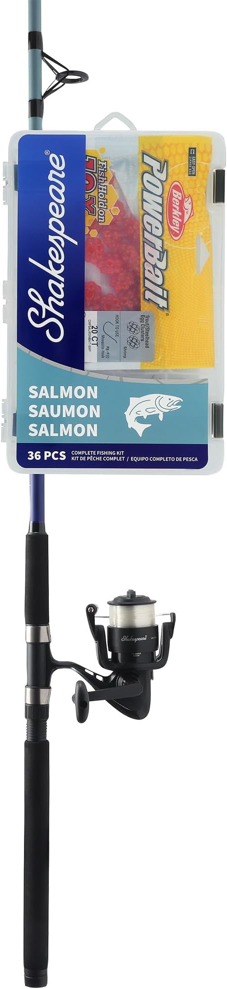 Shakespeare Catch More Fish Spinning Reel and Fishing Rod Combo with Kit