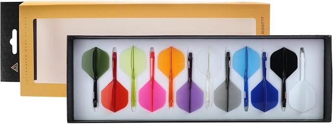 CUESOUL ROST 77 Integrated Dart Shaft and Flight Big Wing/Standard Shape Colour Collection Pack of 12 pcs