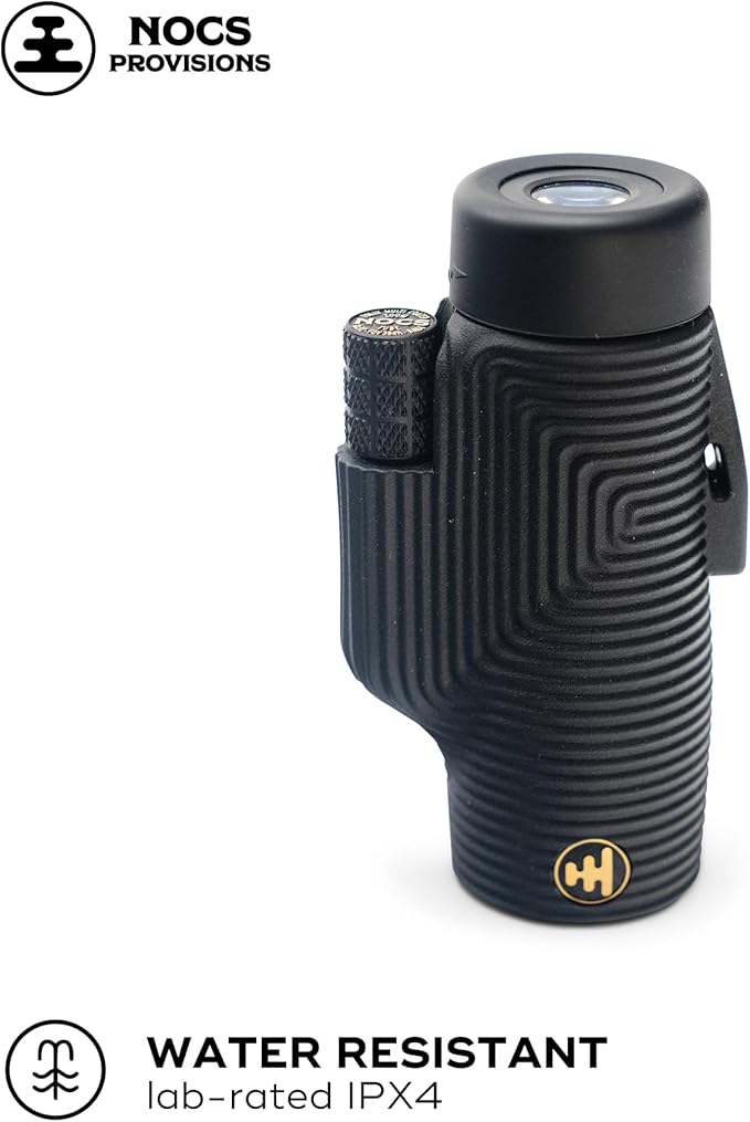 Nocs Provisions Zoom Tube 8x32 Monocular, 8X Magnification Telescope, Bak4 Prism, Wide Field of View for Bird Watching, Backpacking & Wildlife Viewing - Obsidian Black