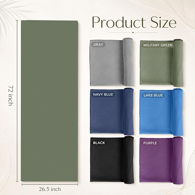 Breling 3 Pack 26"x73" Hot Yoga Mat Towel Pack Non-Slip Yoga Mat Gym Sweat Absorbent Microfiber Towel for Pilates Workout Women Men