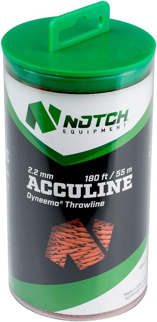 Notch Acculine 2.2mm x 180 ft. Dyneema Throwline, Wear Resistant, Knot Friendly, Tensile Strength: 650 lbs. - Orange (NTL22-180)