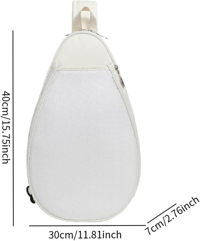 Tennis Racket Bag Waterproof Zipper Paddle Holder Crossbody Shoulder Bag for 1-2 Rackets, Lightweight Versatile Organizer