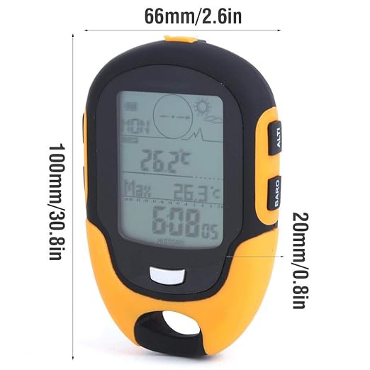 Electronic Altimeter, FR510 ABS IPX4 Outdoor NavigationAltitude MeterTemperature Humidity CompassWeatherTrend IndicatorAltitude measurementBarometer