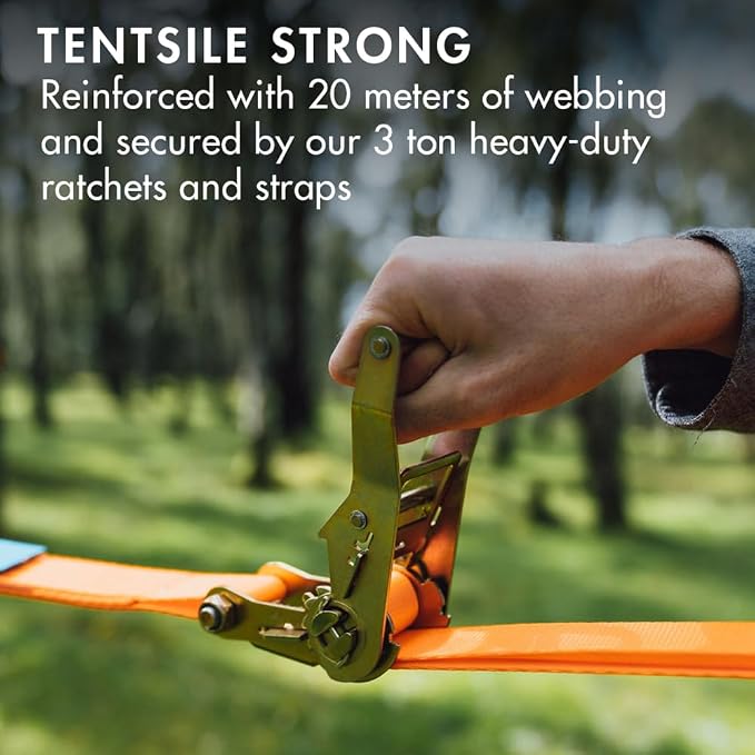 Tentsile Trillium Giant Hammock, The Original Tree Tent Company, 3 Adult Capacity, Anti-Roll, Central Hatch, Ratches and Straps Included, Designed in The UK (3 Person, Fresh Green)