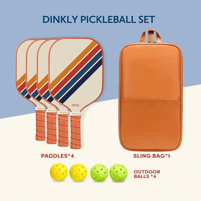 Pickleball Paddles Set of 2/4- USAPA Approved Graphite/Fiberglass Pickleball Racket, 2 Pickleball Rackets, 4 Balls and 1 Portable Carry Bag, Aesthetic Pickle Ball Set for Men Women Beginners