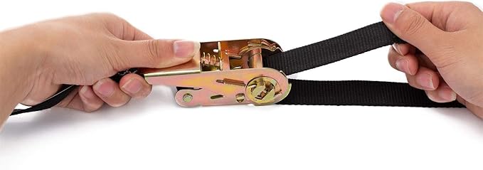 Small Ratchet Strap,Heavy Duty Endless Ratchet Tie Down Straps,NO Hook Nylon Black Tie Down Straps,Mini Endless Ratchet Straps for Motorcycles, Kayak