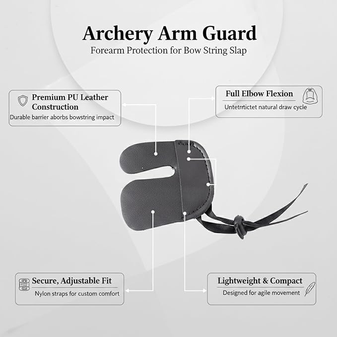 Archery Arm Guard PU Leather Forearm Protection for Bow String Slap (1 PC)