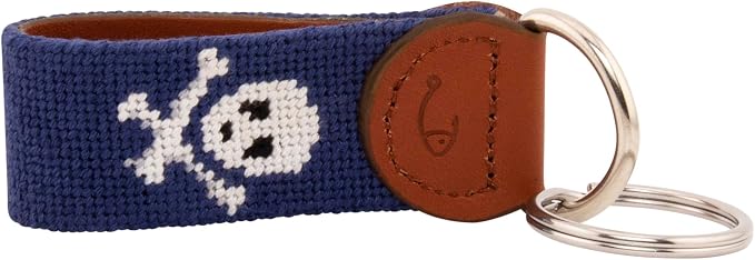 Leather Hand-Stitched Needlepoint Key Fob or Key Chain