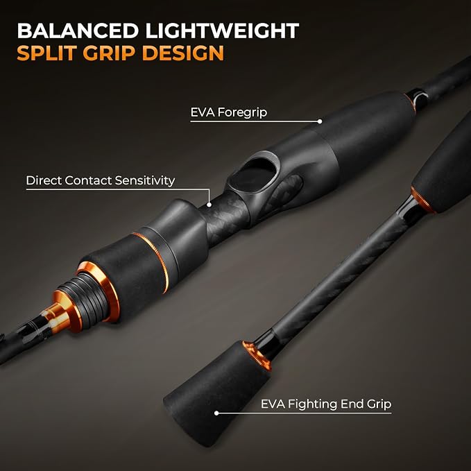 KastKing Zephyr Finesse Fishing Rods | IM6 Graphite, Extra Twin-Tip, 3pc Travel Design, Ultra-Light Lure Casting, Stainless Steel Guides with Zirconium Rings