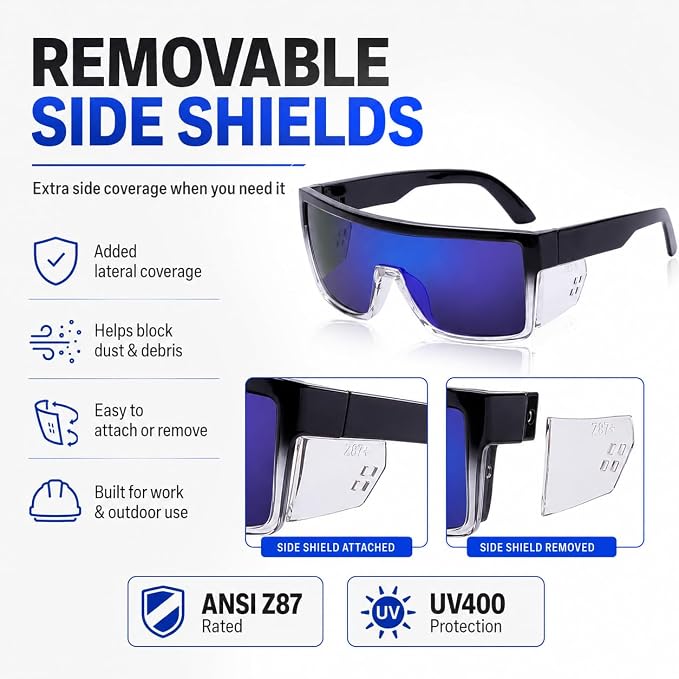 Polarized Safety Sunglasses UV400 Protection ANSI Z87.1 Certified