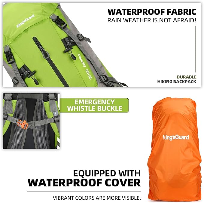 70L Camping Hiking Backpack with Rain Cover Waterproof Backpacking Backpack for Hiking Treeking Climbing Outdoor
