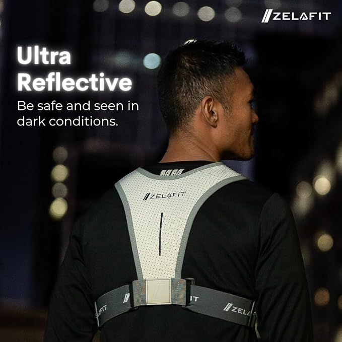 ZelaFit™ Running Vest for Women & Men Running Phone Holder – Perfect for Running Gear, Running Accessories, Running Essentials - Lightweight Chest Rig Phone Holder for Running (Silver)
