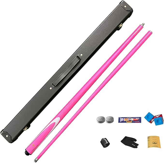 Carbon Fiber Pool Cue Stick 9.5mm Low Deflection Professional Billiard Cue Set with Hard Case Accessories Snooker Table Cue for Home Bars, Pink4
