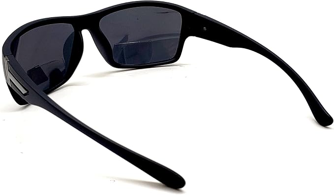 Polarized Bifocal Sunglasses Reading Glasses for Men Women Sports Wrap Silver Mirror Black Fishing Driving
