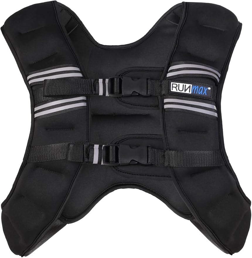 RUNmax 20LBS - 150LBS Adjustable Weighted Vest Wtih Shoulder Pads Option for Men and Women