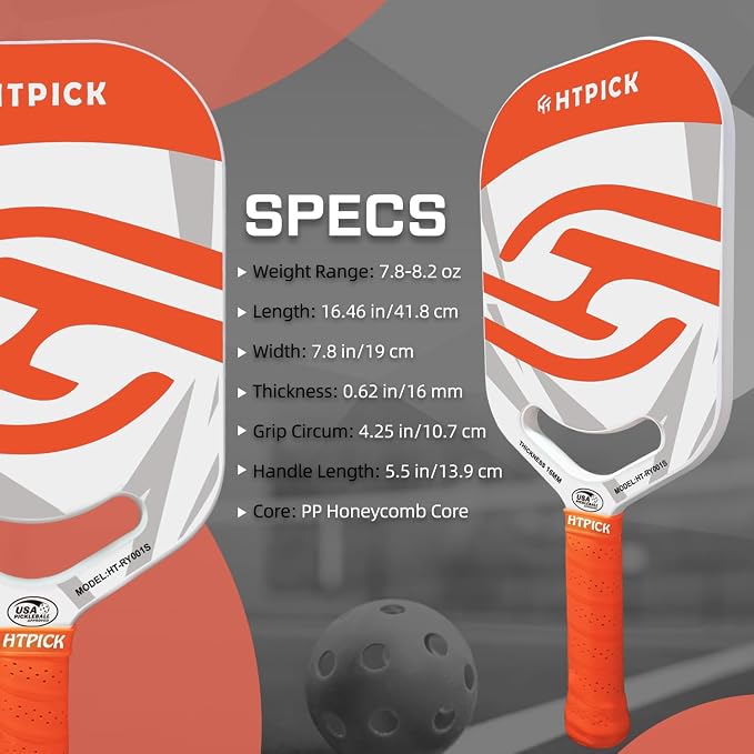 Pickleball Paddles | T700 Carbon Fiber Pickleball Paddle with Aero Throat | Hot-Press Moulding | 16mm Polymer Core | Specifically Engineered for Swing Speed and Manoeuvrability