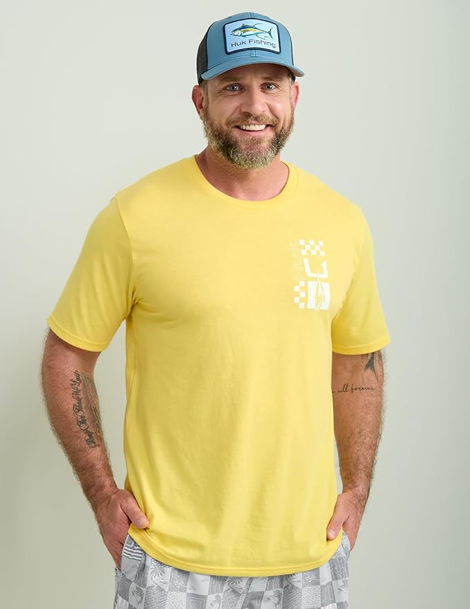 HUK Mens Performance Fishing Logo Tee, Short Sleeve T-Shirt for Men
