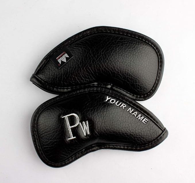 CRAFTSMAN GOLF 12pcs or 1pc Thick Synthetic Leather Golf Iron Head Covers Set Headcover Fit All Brands Callaway Ping Taylormade Cobra Etc. Also Custom Name