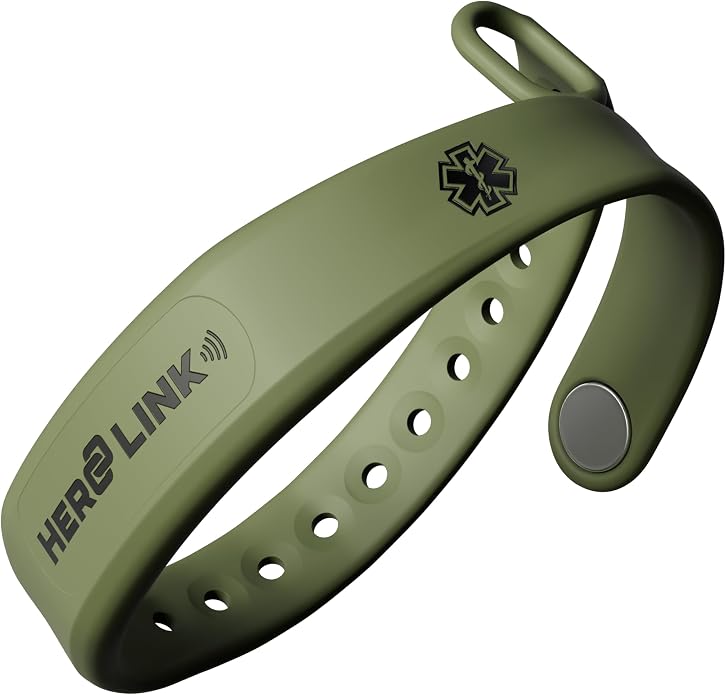 Hero Link® Medical ID Bracelet & Wellness Wristband – Adjustable Silicone, Waterproof, Heat-Resistant, Smart Band with NFC Tag for Instant Emergency Info Access