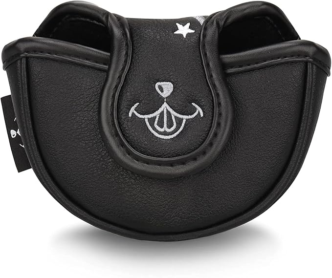 Big Teeth Golf Cover USA Stripe and Star Headcover Covers, Driver Fairway Wood Hybrid Headcovers Fits Blade Mallet Putter Iron and Woods with Magnetic Club Protector Pu Leather Golf Accessories