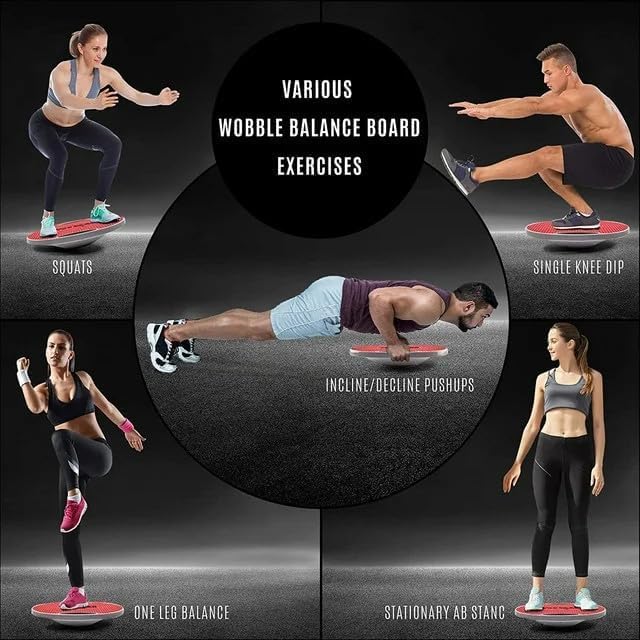 Yes4All Wobble Balance Board, Plastic Stability Trainer with Handles for Standing Desk, Core Training & Home Gym Workout