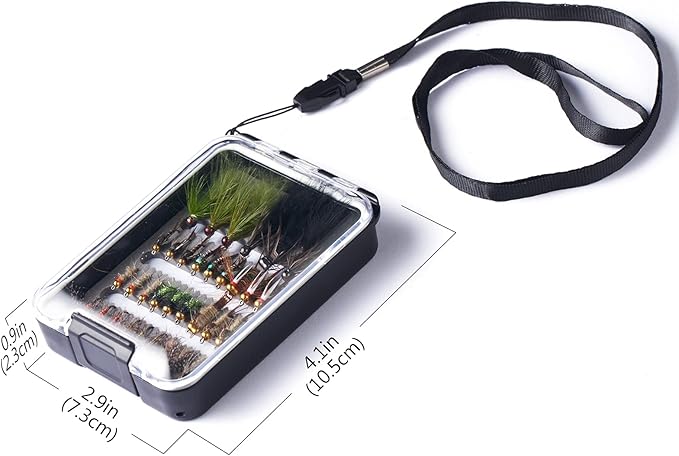 BASSDASH Fly Fishing Flies Kit Fly Assortment Trout Bass Fishing with Fly Box with Dry/Wet Flies, Nymphs, Streamers, Popper