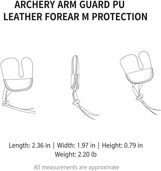 Archery Arm Guard PU Leather Forearm Protection for Bow String Slap (1 PC)