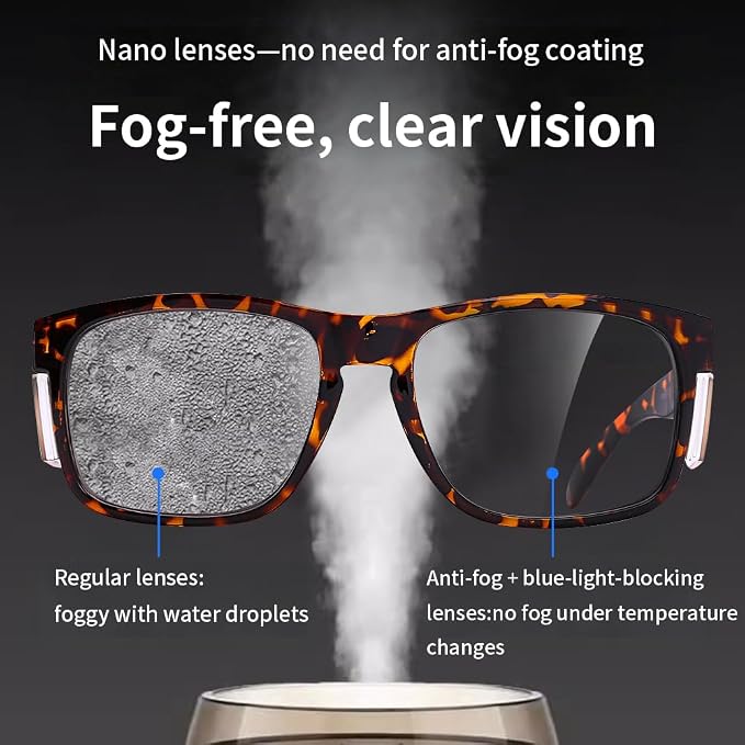 Z87Anti-Fog Photochromic Blue Light Blocking Safety GlassesUV400 Impact Resistant Protective Eyewear, for Men Women
