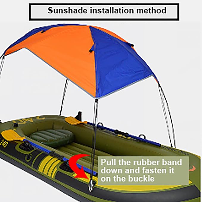 Generic 2-4 Persons Boat Sun Shelter, Lightweight Inflatable Boat Kayak Awning Cover, Easy Assemble Camping Fishing Canopy Tent Sun Shade and Protection (68351 Awning (4