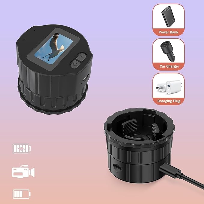 64GB Digital Eyepiece Telescope Camera: 2K Video Recording & WiFi Telescope Microscope Accessory, 25-50mm Eyepiece Adapter, Screen Support, App Control, Perfect for Astrophotography, Birds Watching