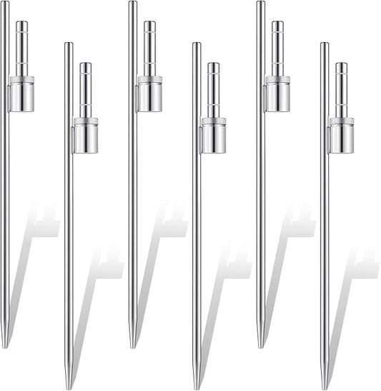 Pelopy 6 Pcs Feather Flag Ground Spike Ground Stake Flag Base Heavy Duty Flags Pole Holder for Outdoor Banner Stakes Fits Poles with 0.65 Inch Inner Diameter, Stake Only (20 Inch)