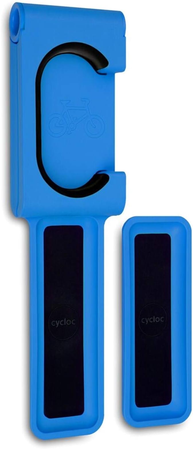 Cycloc Endo - Wall Mount Bike Storage Rack – Vertical Wheel Hung Cycle Storage - Blue