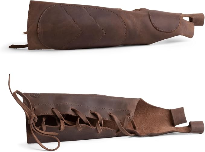 Leather Archery Arm Guard for Men, Women & Youth, Protective Bracer, Full Grain Leather Forearm Protection, Wrist Arm Bracer for Archers, Durable Bow Archery Sleeve Arm Guards