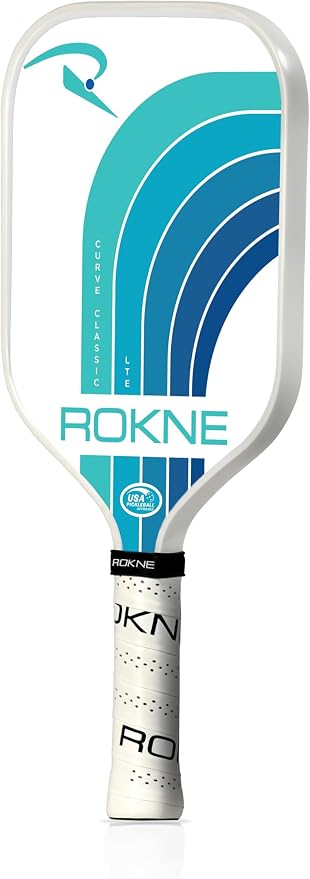 ROKNE Curve Classic Pickleball Paddle | USAPA Approved Fiberglass Pickleball Paddles | Precision Engineering & Comfort | ProGrit Texture for Max Spin & Power | Paddle