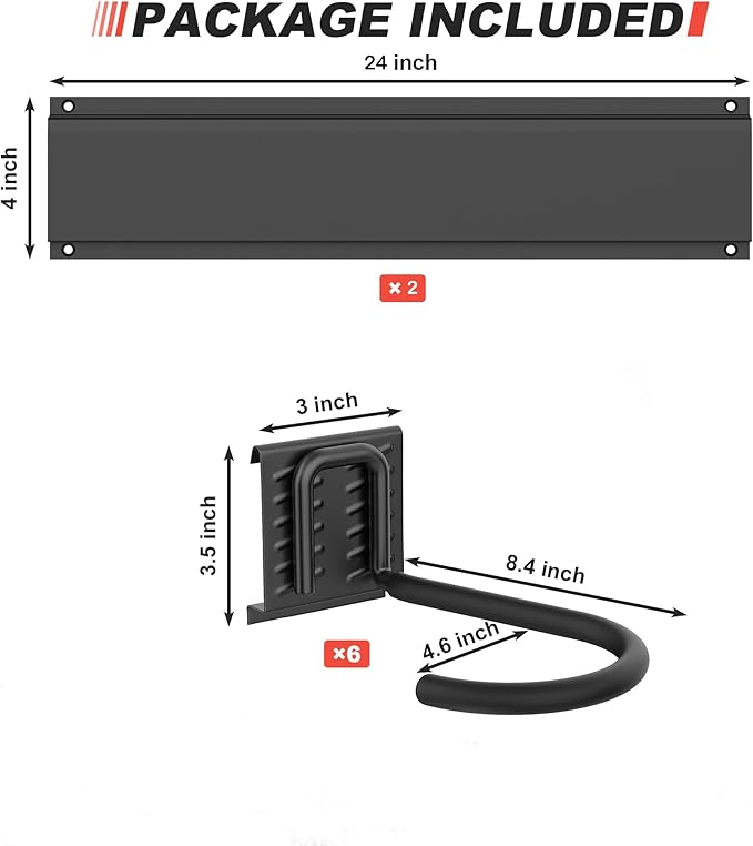Ultrawall Garage Bike Rack Wall Mount for 2 Bicycles & 1 Helmet, and Stainless Steel Bike Storage Rack for 6 Bikes