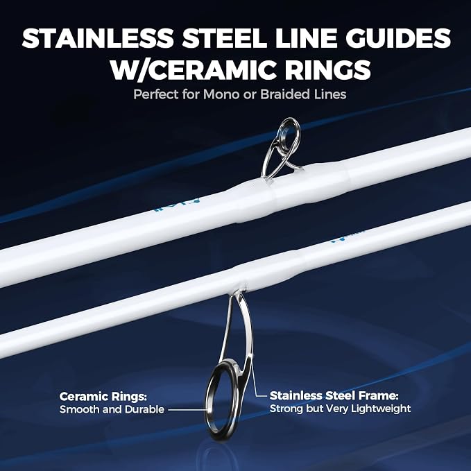 KastKing Centron Lite Twin Tip Rods, IM6 Graphite Blanks, Twin Tip Rods, Stainless Steel Guides with Ceramic Rings, Split or Full Rear EVA Handle Design, Drop Shot Hook Keeper