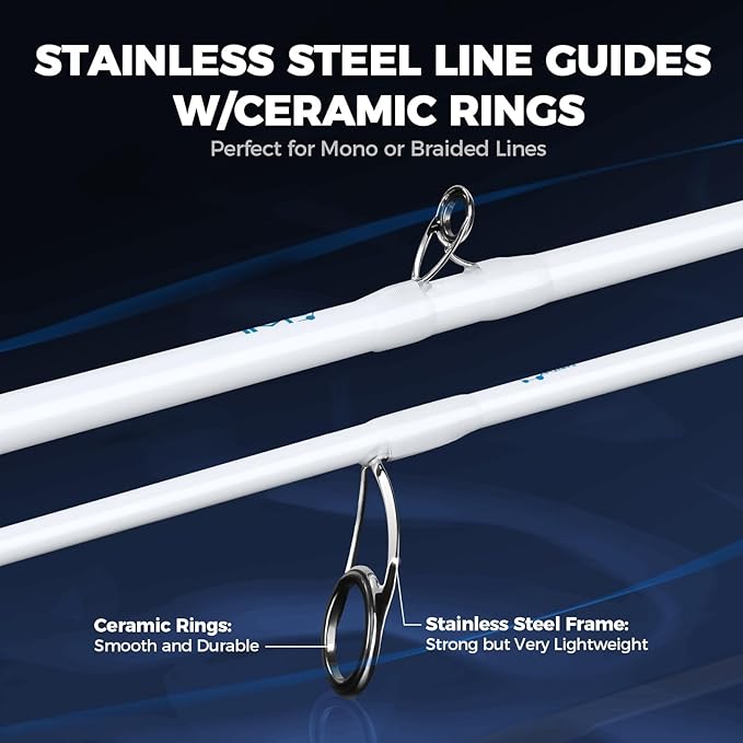 KastKing Centron Lite Twin Tip Rods, IM6 Graphite Blanks, Twin Tip Rods, Stainless Steel Guides with Ceramic Rings, Split or Full Rear EVA Handle Design, Drop Shot Hook Keeper