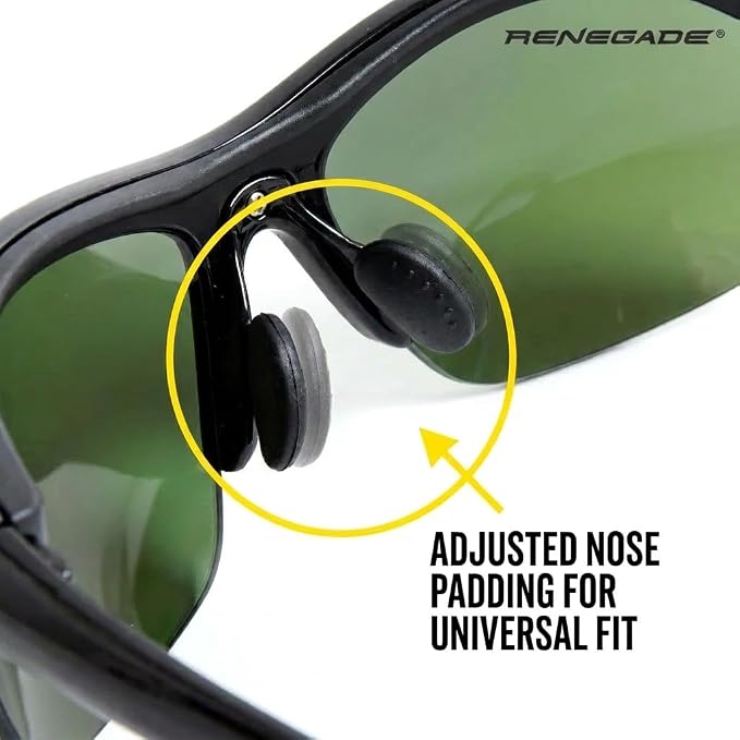 Renegade Polarized Sport Sunglasses, 3-Pair Set, UV400 Protection, Wrap Around Rimless, for Cycling, Fishing, Driving