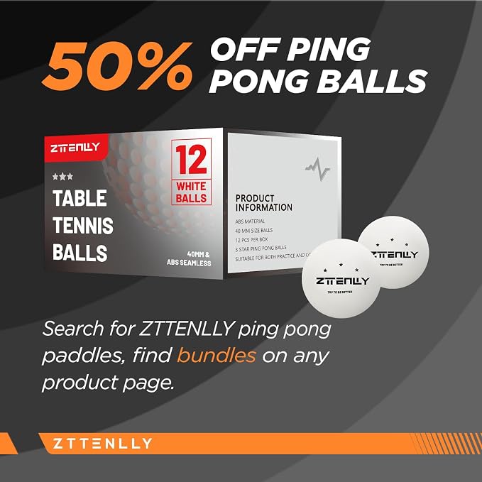 Ping Pong Paddles with Balls - Better Control & Sticky Inverted Rubber - Table Tennis Paddles Set for Indoor & Outdoor Games