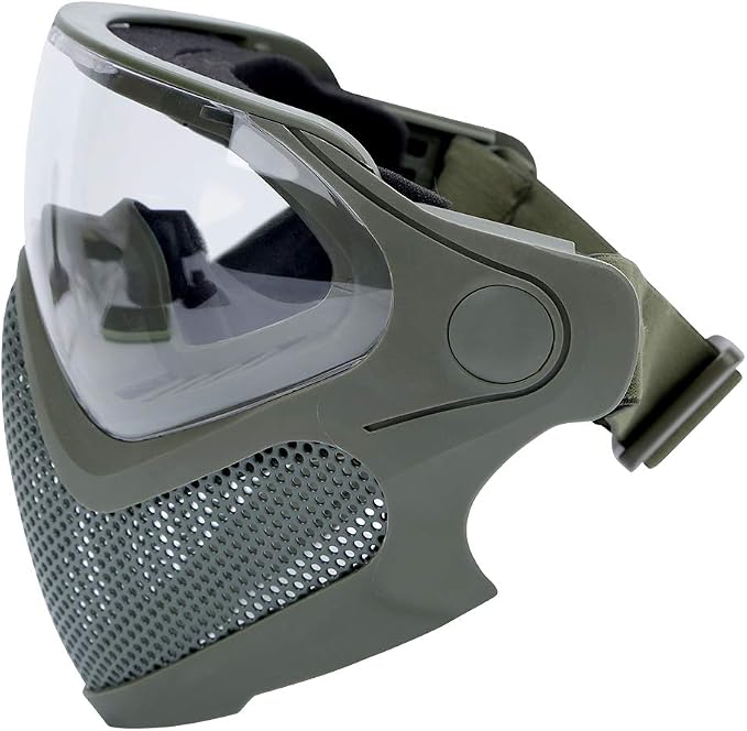 ATAIRSOFT 2 Modes Airsoft Mask Full Face Tactical Safety Protective Mask Anti-Fog Goggles Set with 3 Interchangable Lens